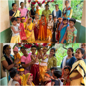 बांदा निमजगा अंगणवाडीत चिमुकल्यांची गोकुळाष्टमी उत्साहात..<br><br>दहीहंडी फोडून बालगोपाळांचा आनंद; श्रीकृष्णाच्या वेशभूषेने वेधले लक्ष.